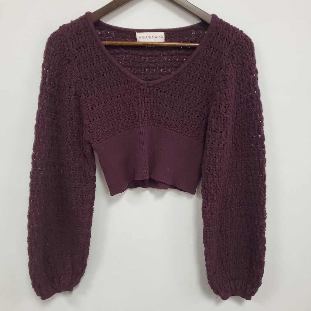 Willow Wind Women Open Knit Cottagecore Babydoll Sweater Size S Fairy Whimsigoth